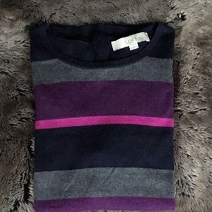 Fine gauge wool/poly/cotton top